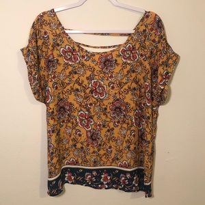 Pink Rose floral top NWOT